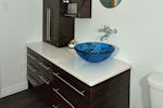 Comptoir de salle de bain en quartz Technistone Starlight White